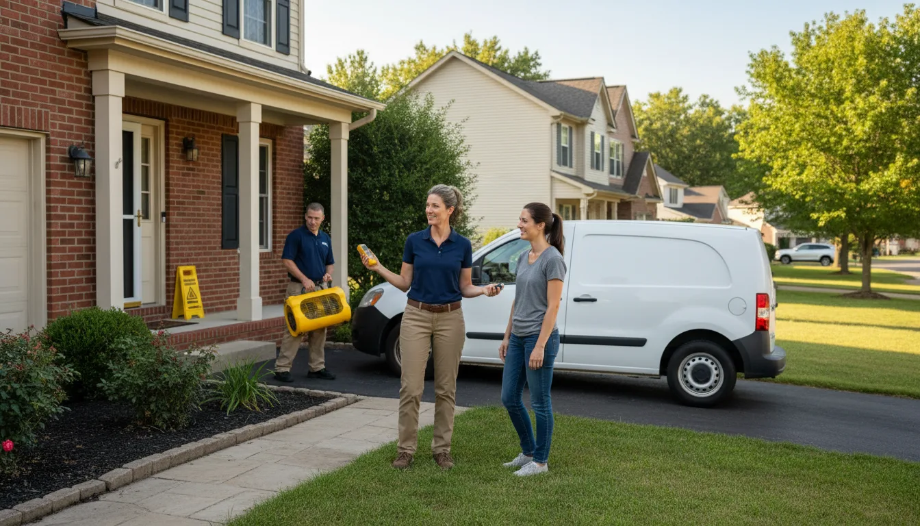 Residential water damage restoration in Hope, KY
